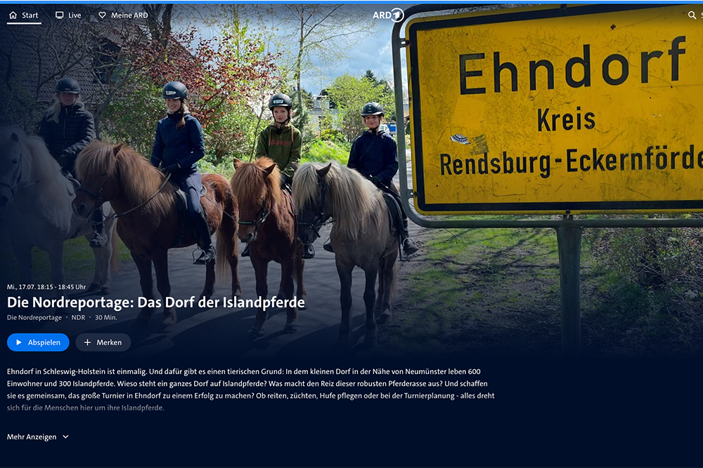 Ehndorf: NDR zu Gast im ‘Dorf der Islandpferde’