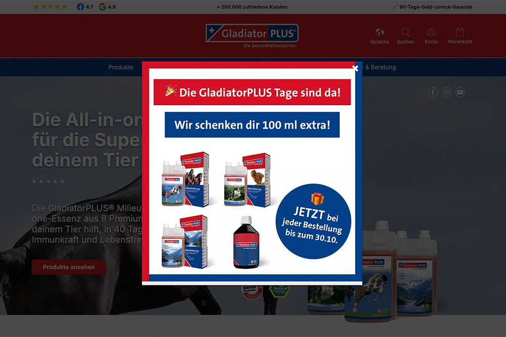 GladiatorPLUS: Heute sparen PLUS 10% extra